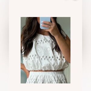 Shop Talulah Mediterranean Eyelet Crop Top